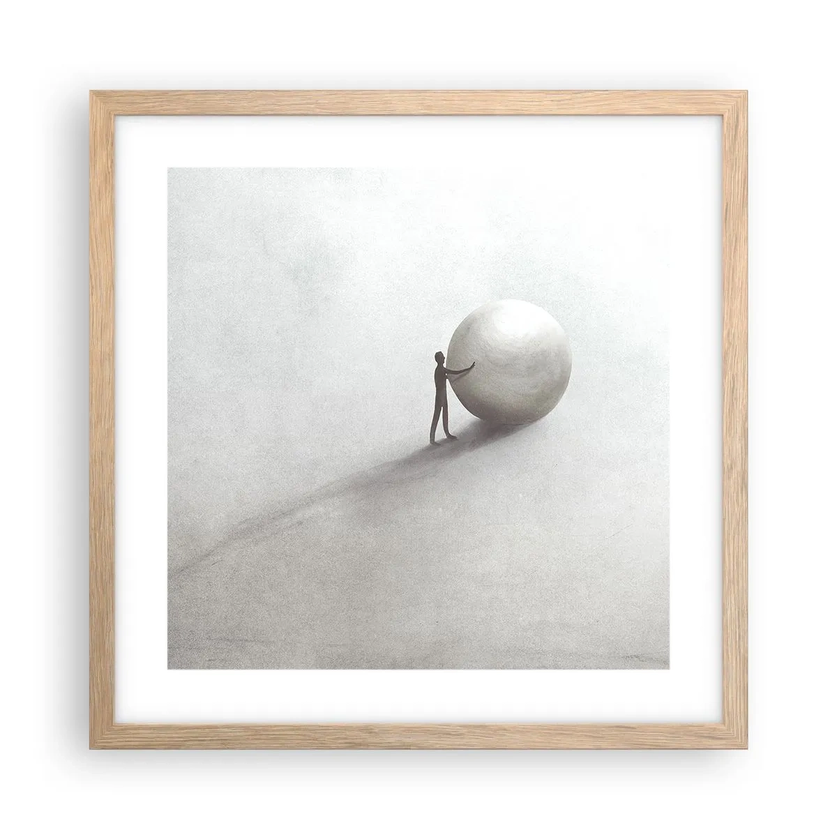 Poster în ramă de stejar deschis - Jocul vieții - 40x40 cm