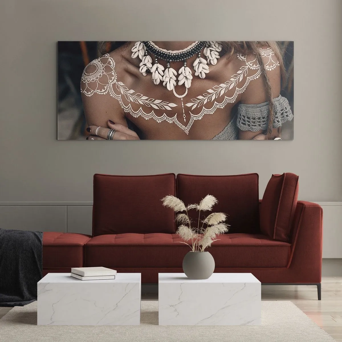 Tablou pe sticlă - Talismanele, ritualurile feminității - 120x50 cm