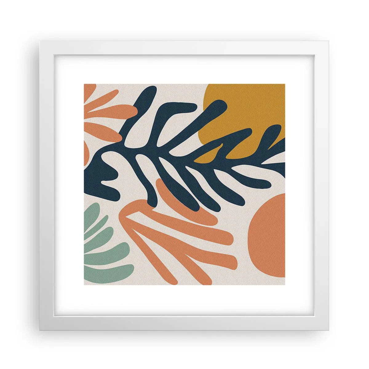 Poster în ramă albă - Mări de corali - 30x30 cm