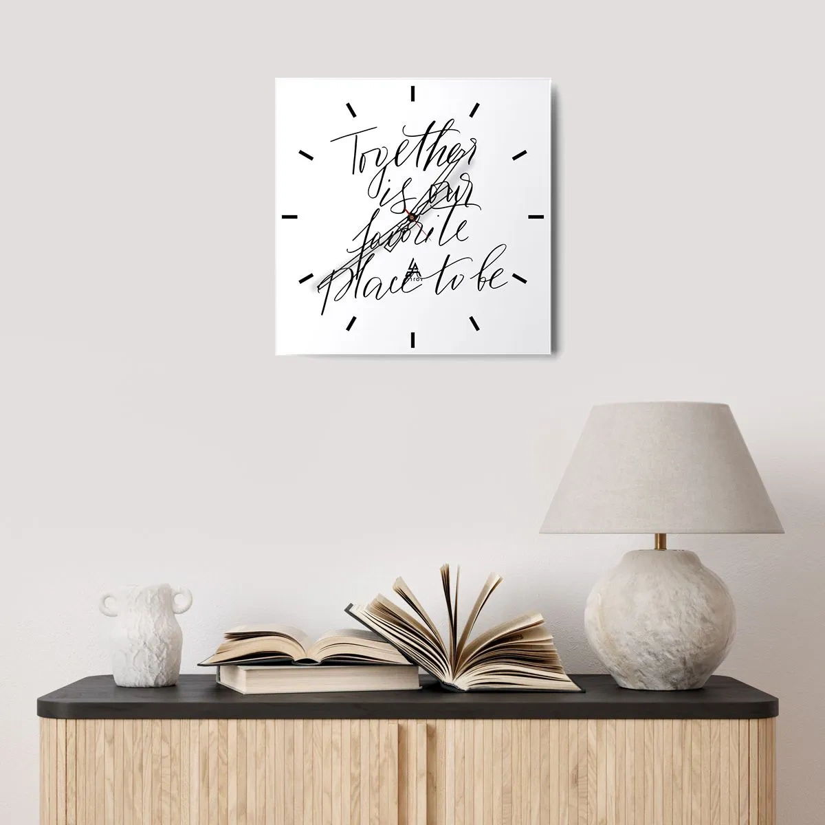 Ceas de perete - Ceas pe sticlă - O simți și tu? - 40x40 cm