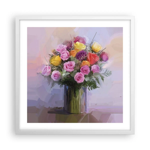 Poster în ramă albă - Frumusețe reținută - 50x50 cm
