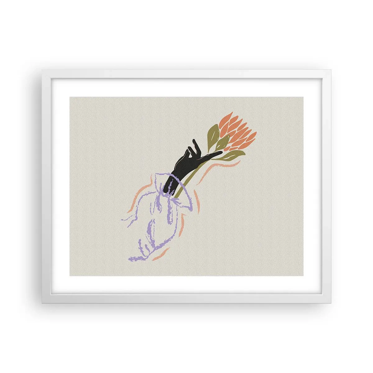 Poster în ramă albă - Atingere surorială - 50x40 cm