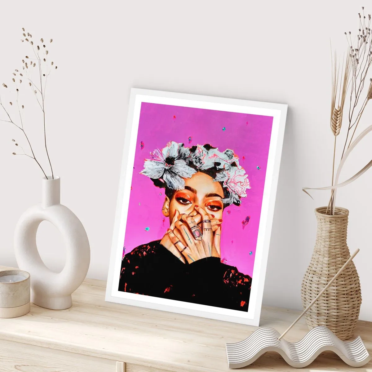 Poster în ramă albă - Un pic nebună - 50x70 cm