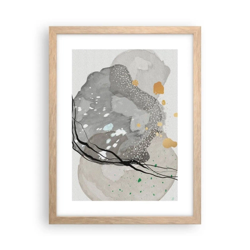 Poster în ramă de stejar deschis - Compoziție organică - 30x40 cm