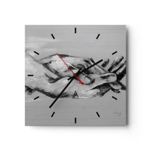 Ceas de perete - Ceas pe sticlă - Începutul... - 40x40 cm