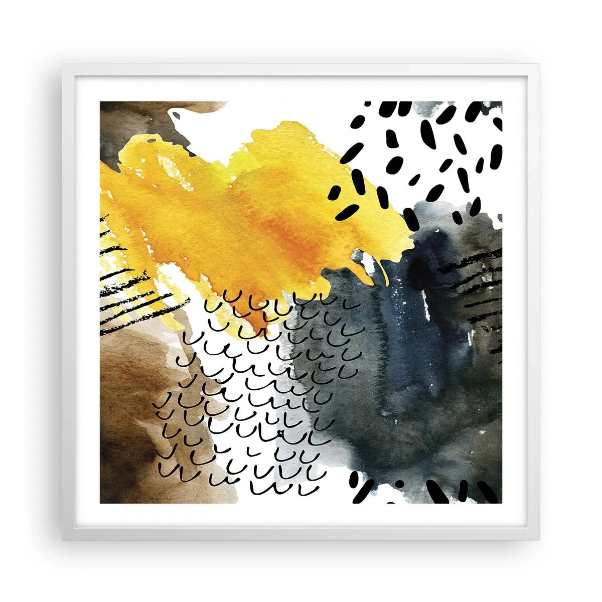 Poster în ramă albă - O întâlnire a elementelor - 60x60 cm