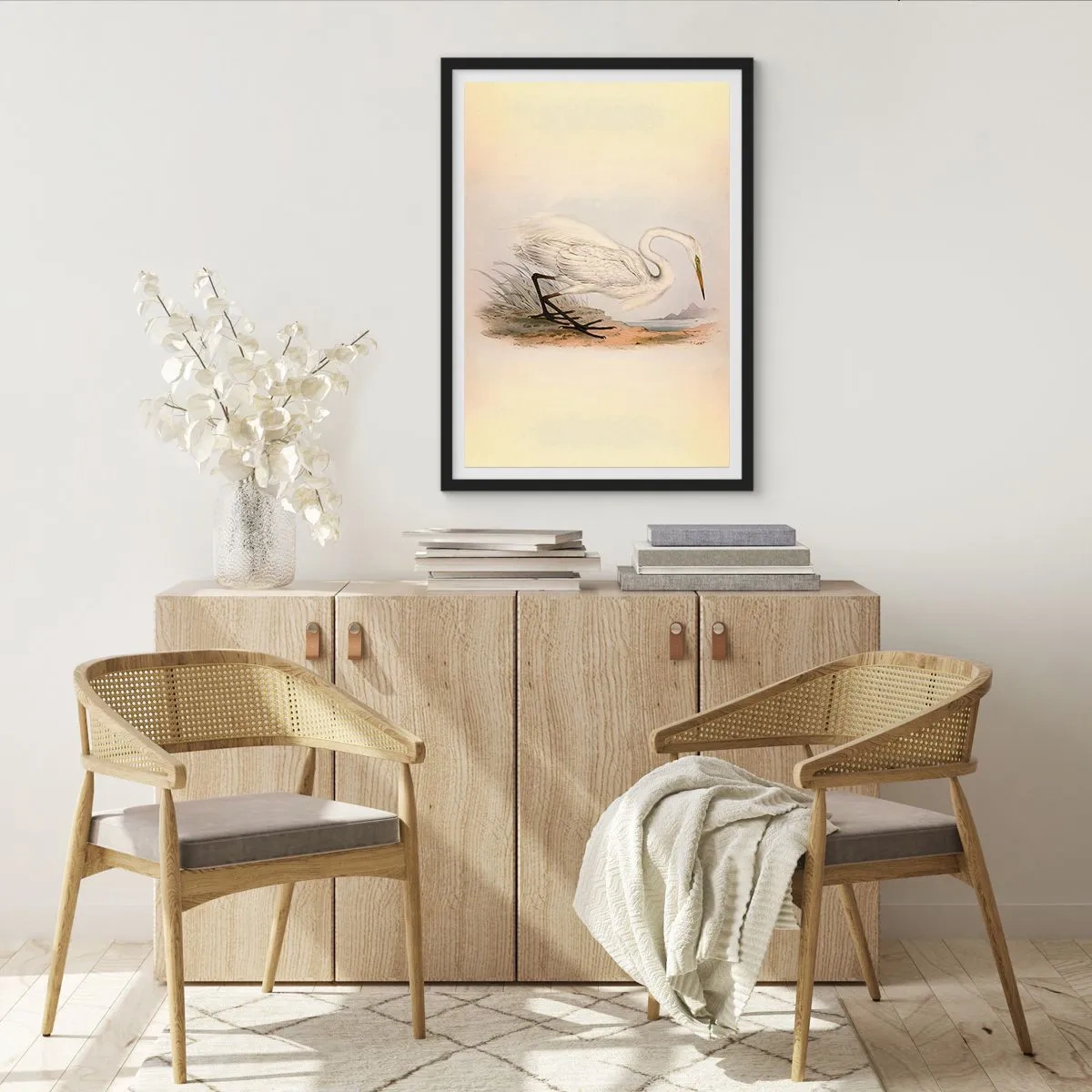 Poster în ramă neagră - Doamna în stufărișuri - 30x40 cm