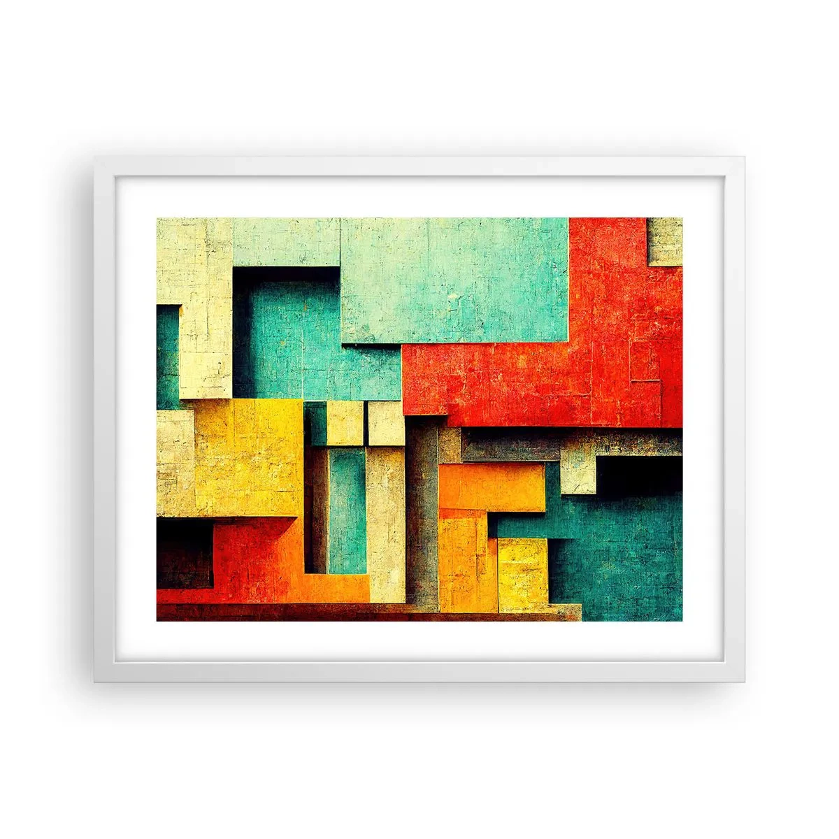 Poster în ramă albă - Festival de unghiuri drepte - 50x40 cm