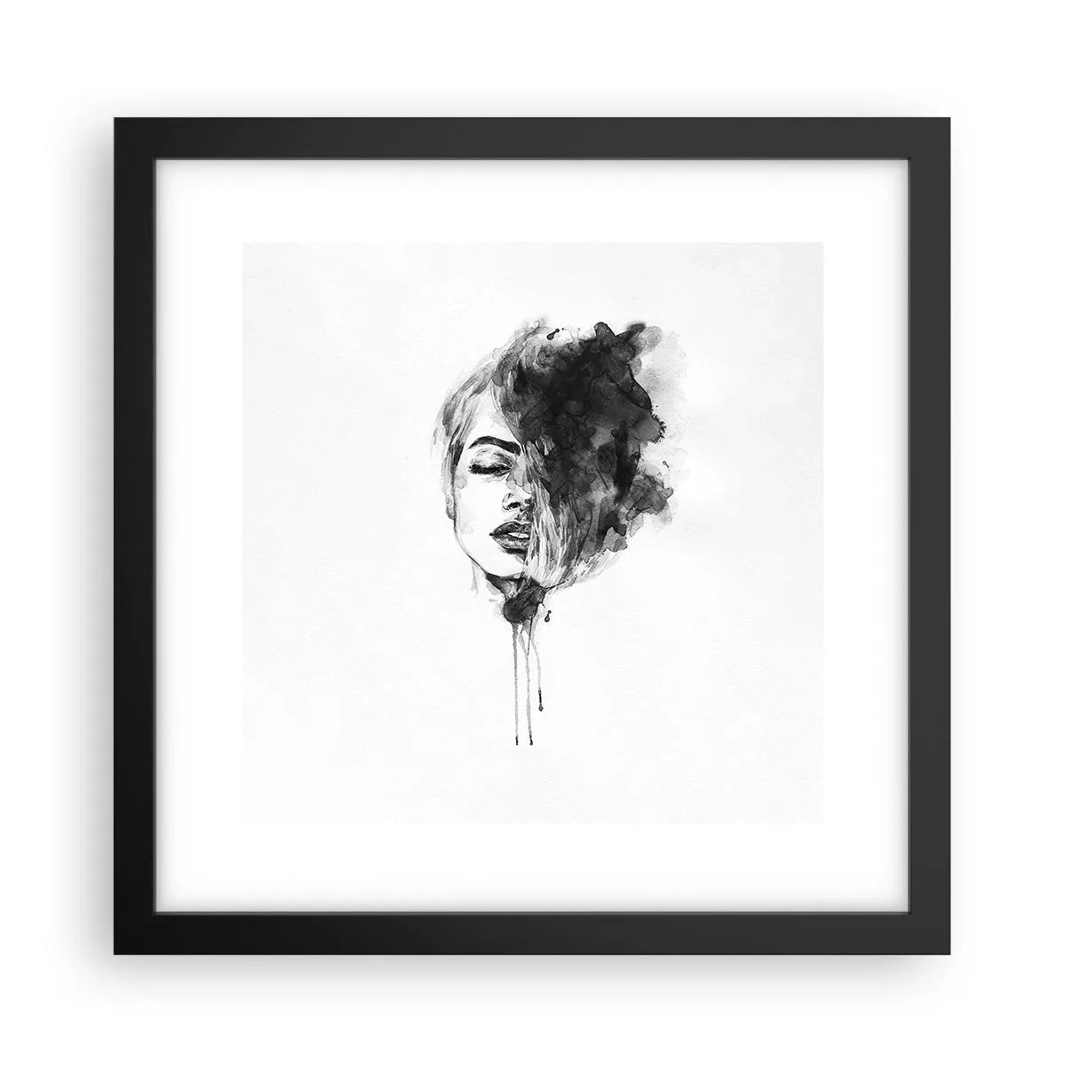 Poster în ramă neagră - La ce visează frumoasa - 30x30 cm