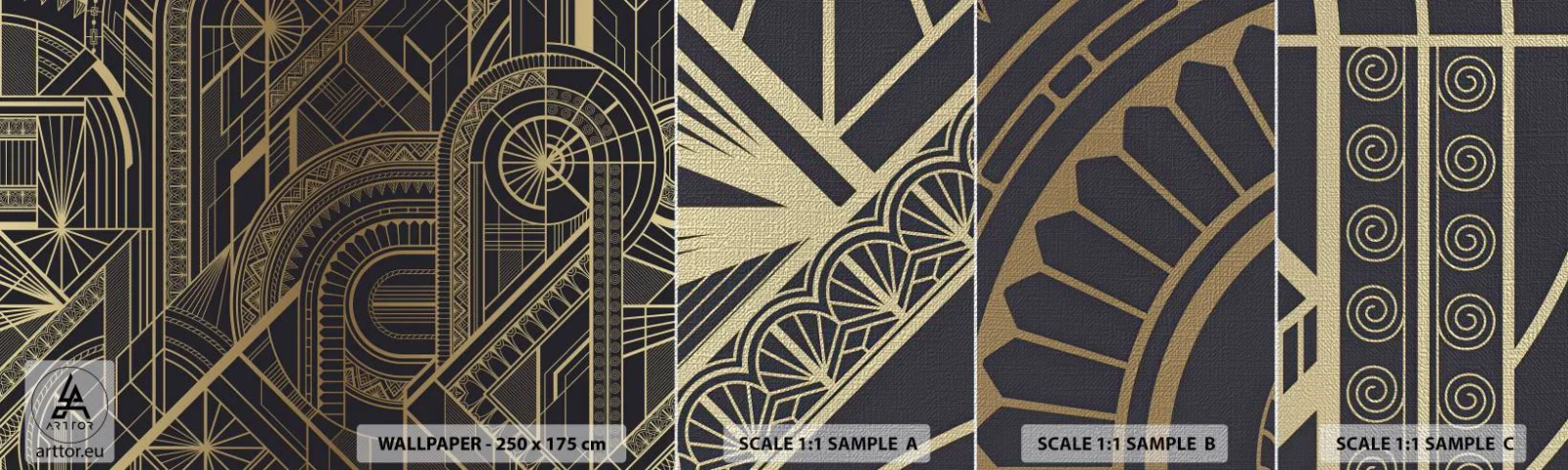 Mostră tapet Premium Canvas - Concepte, idei, planuri - Abstracția, Bucată, Ornament - 100x30 cm