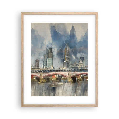 Poster în ramă de stejar deschis - Londra în toată splendoarea ei - 40x50 cm