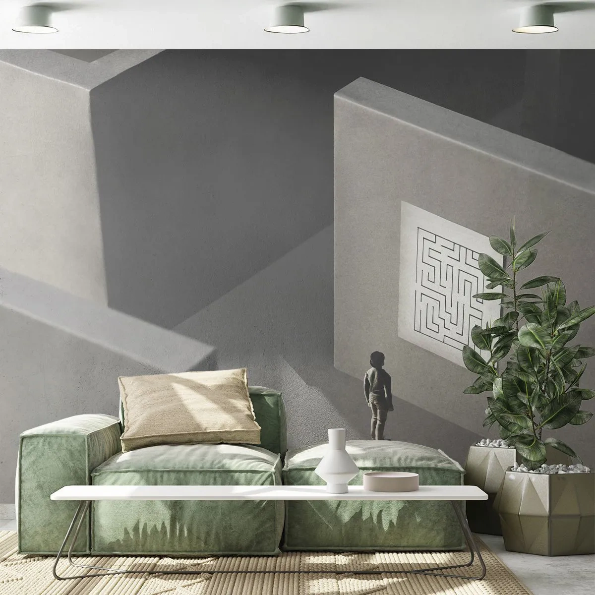 Tapet Standard Eco - Dar unde sunt? - Labirint, Abstracția, Bucată - 450x315 cm