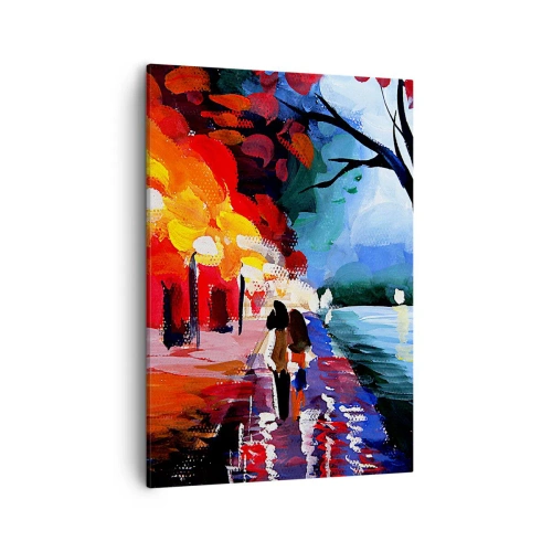 Tablou pe pânză - Toamnă înflăcărată în parc - 50x70 cm