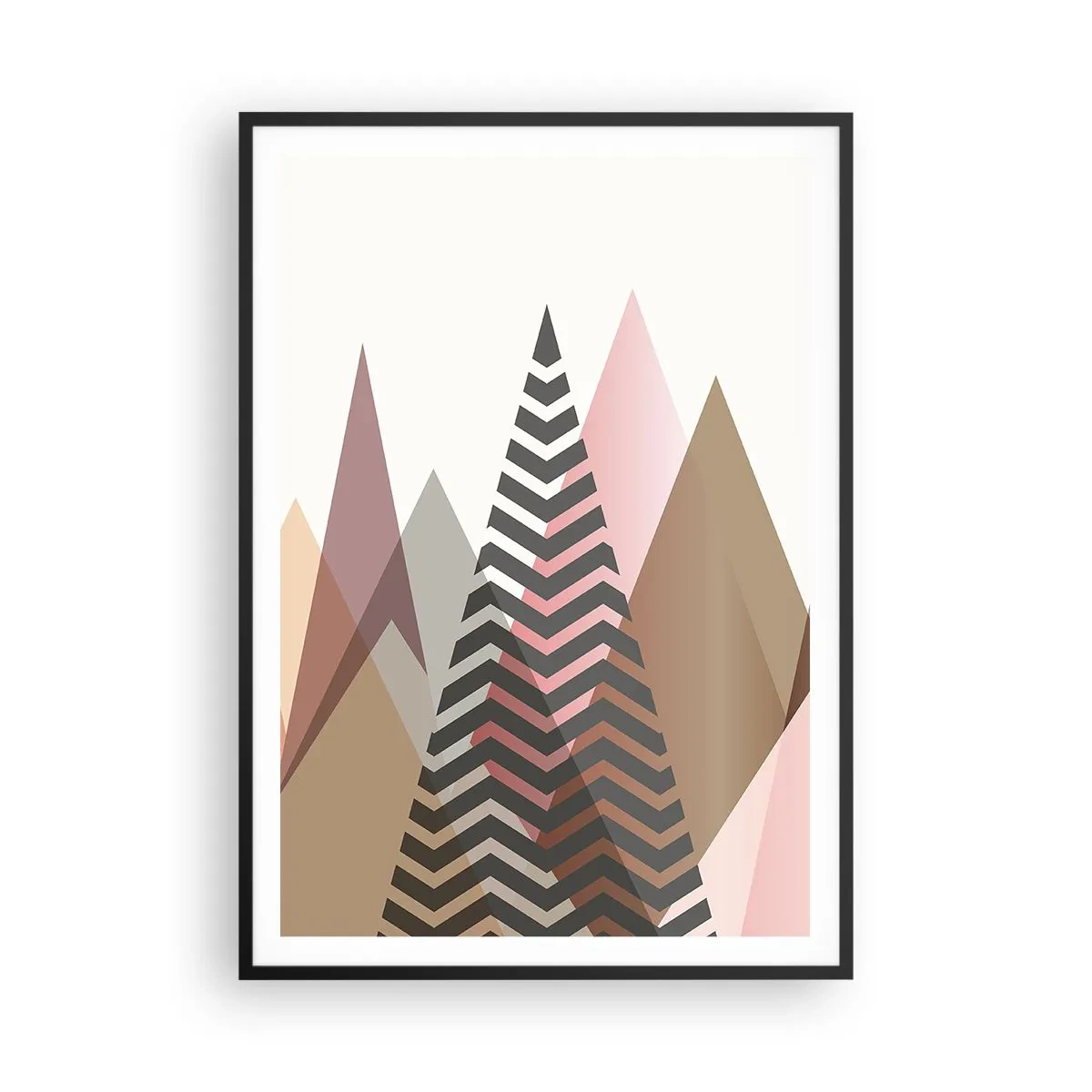 Poster în ramă neagră - Construcție piramidală - 70x100 cm