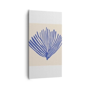 Tablou pe pânză - Evantai albastru - 65x120 cm