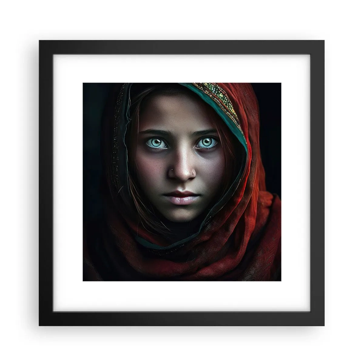 Poster în ramă neagră - Prințesa orientală - 30x30 cm
