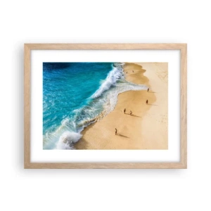 Poster în ramă de stejar deschis - Și apoi soarele, plaja... - 40x30 cm