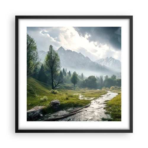 Poster în ramă neagră - Până acolo și înapoi - 50x50 cm