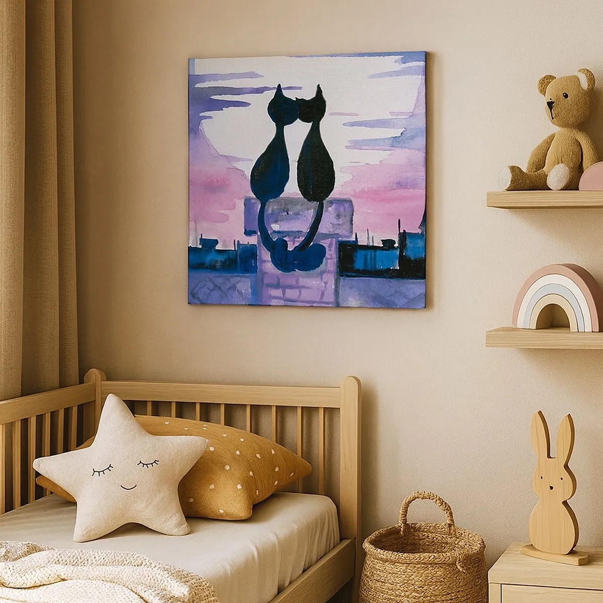 Tablou pe pânză - Rendez-vous sub lună - 30x30 cm