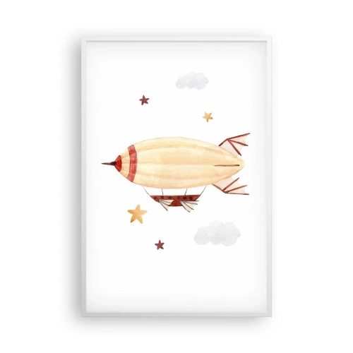 Poster în ramă albă - Aeronava - 61x91 cm