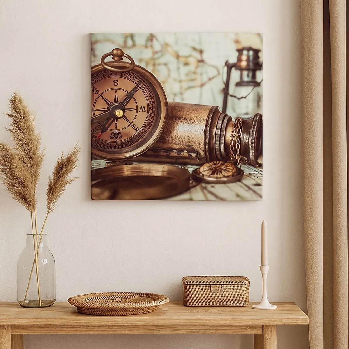 Tablou pe pânză - Te așteaptă o aventură cu pirați în Caraibe - 30x30 cm