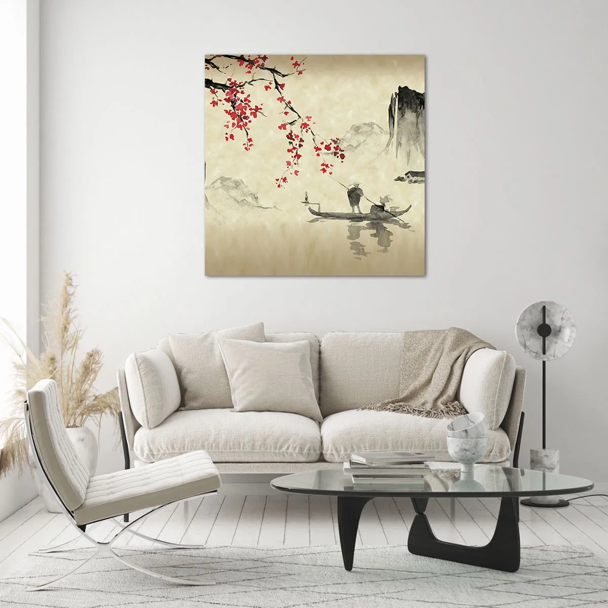 Tablou pe sticlă - În țara florilor de cireș - 50x50 cm