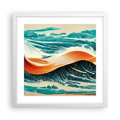 Poster în ramă albă - Visul unui surfer - 40x40 cm