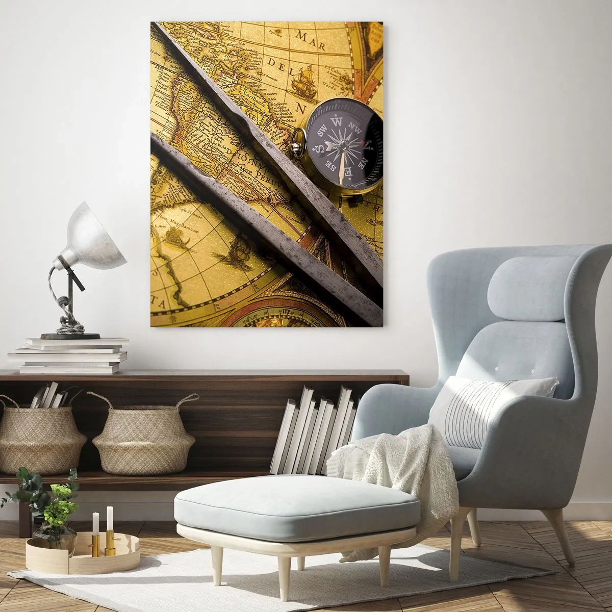 Tablou pe sticlă - Unde sunt aceste comori? - 80x120 cm