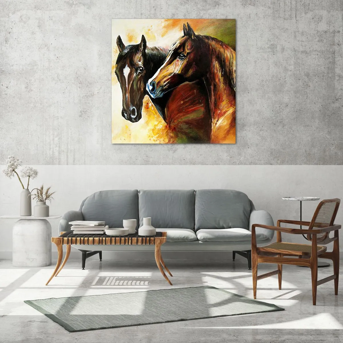 Tablou pe sticlă - De două ori mai fermecător - 60x60 cm