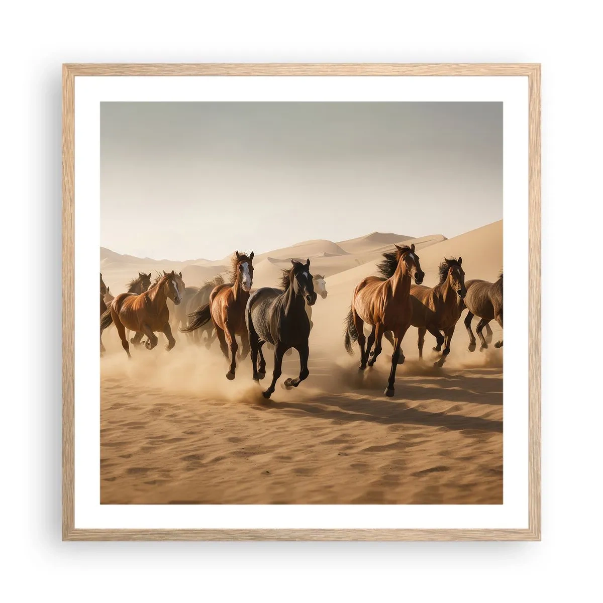 Poster în ramă de stejar deschis - Liberi ca vântul - 60x60 cm