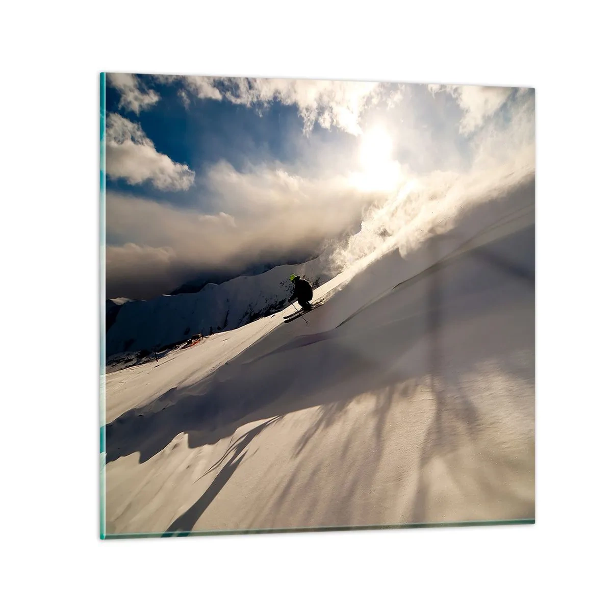 Tablou pe sticlă - Provocarea munților - 50x50 cm