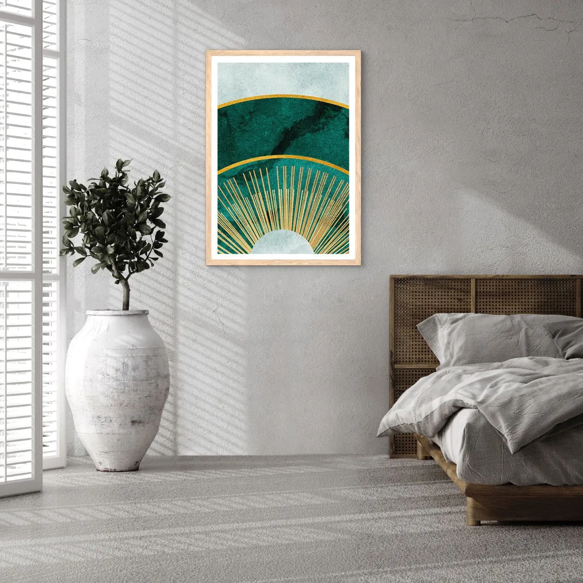 Poster în ramă de stejar deschis - Un alt sistem solar - 50x70 cm