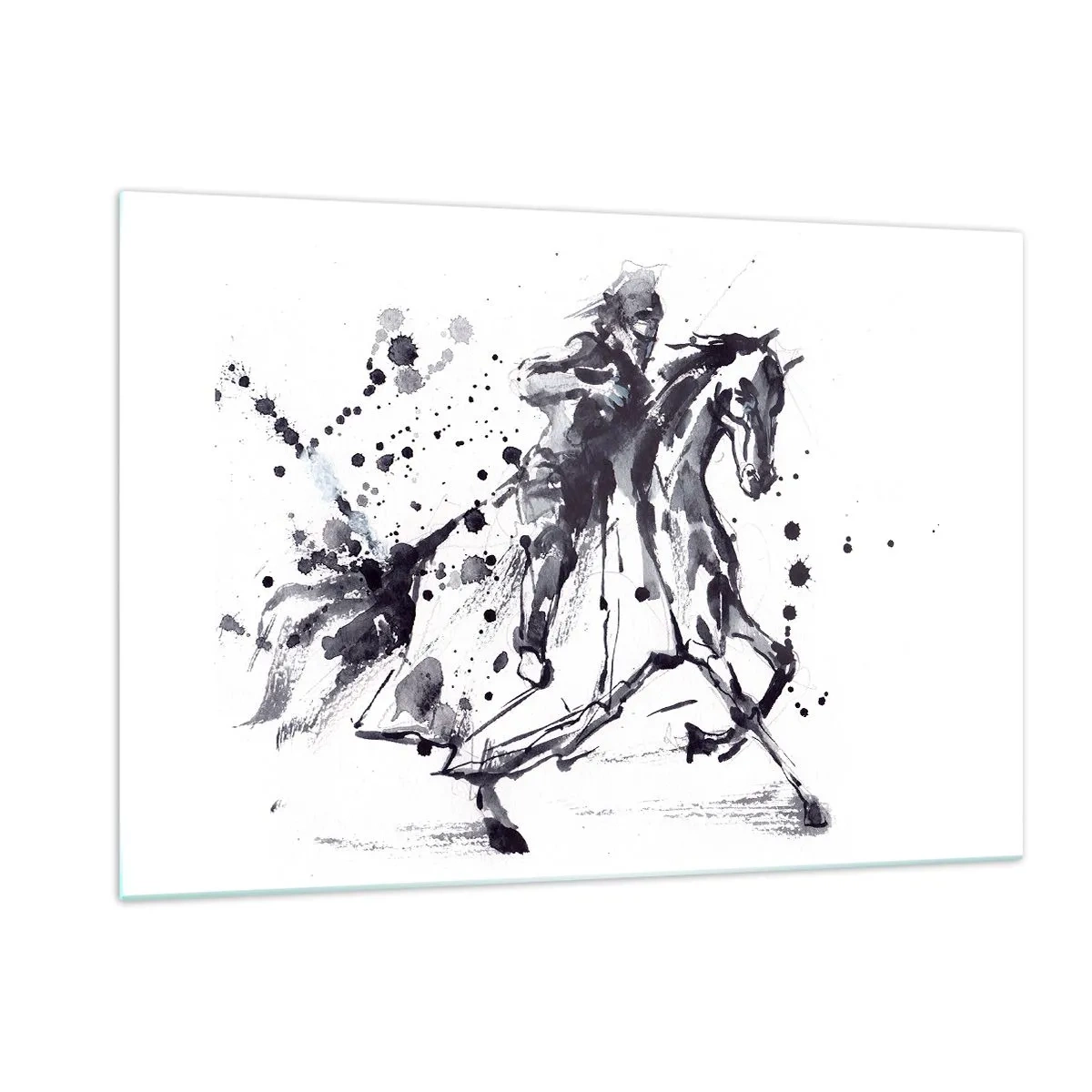 Tablou pe sticlă - Cavalerul negru - 120x80 cm