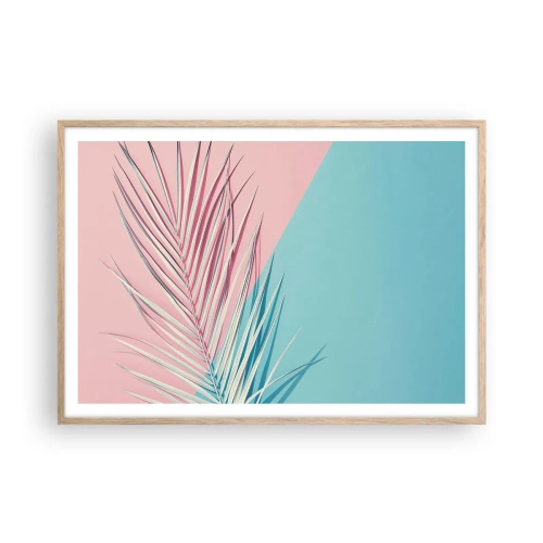 Poster în ramă de stejar deschis - Impresie tropicală - 100x70 cm