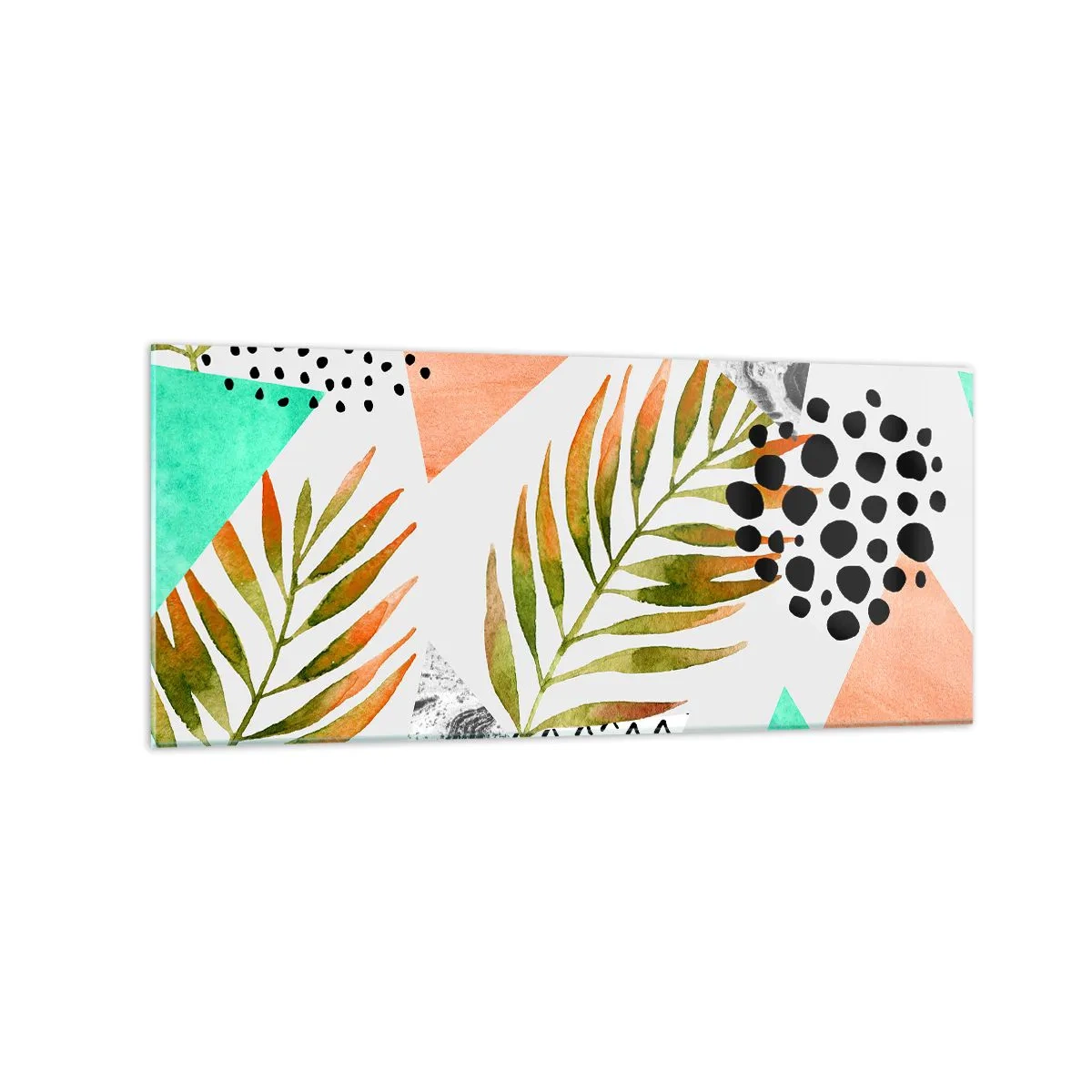 Tablou pe sticlă - Decorațiuni cu frunze de palmier - 120x50 cm