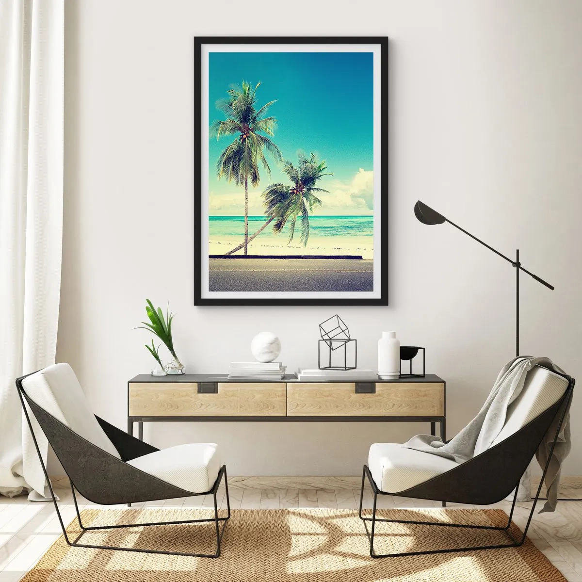 Poster în ramă neagră - Să înceapă vacanța - 70x100 cm