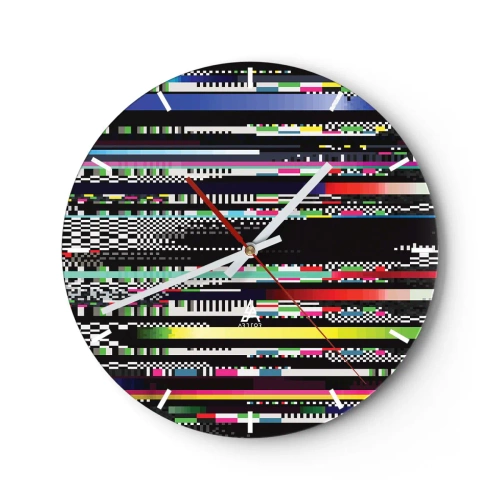 Ceas de perete - Ceas pe sticlă - Imaginea controlată a realității - 40x40 cm