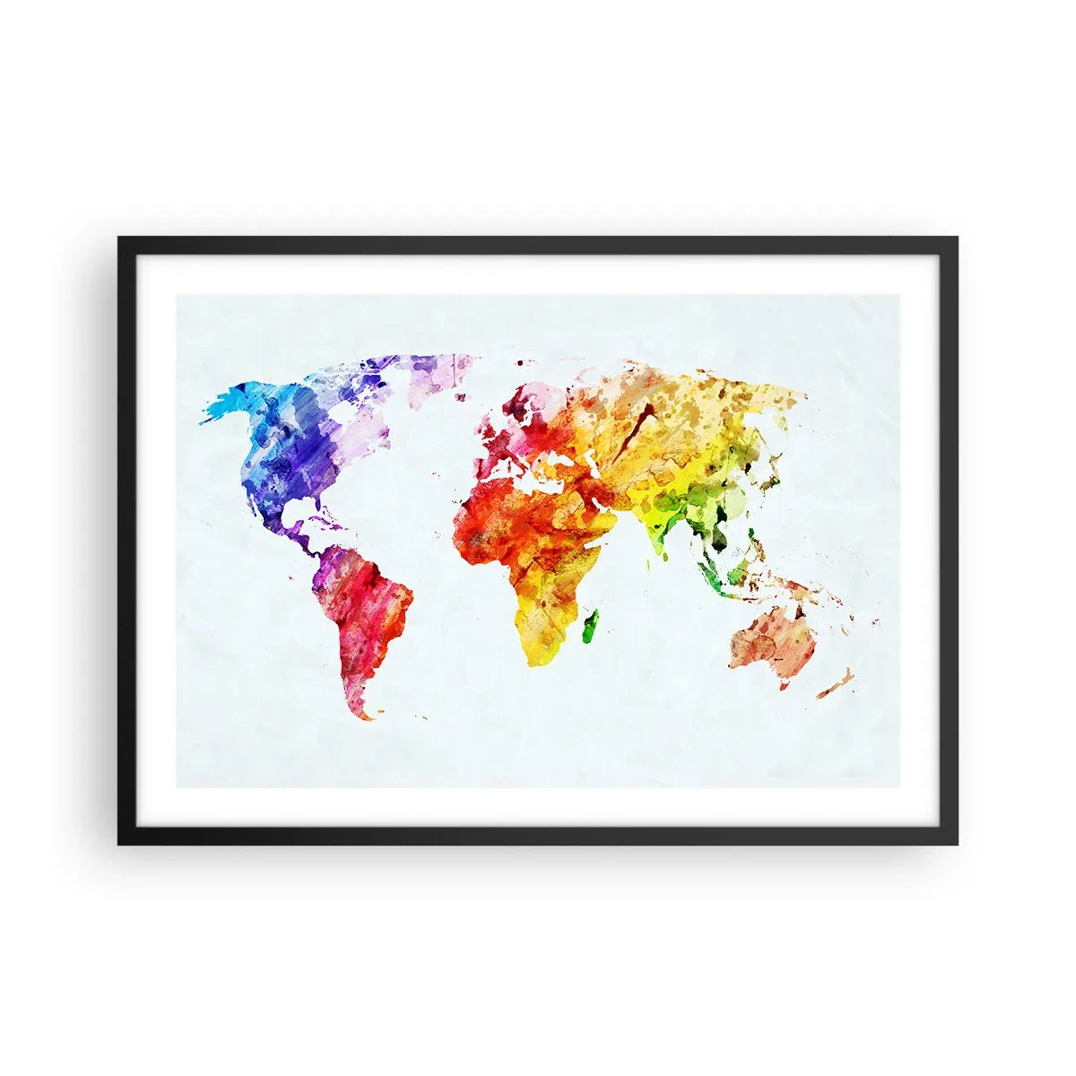 Poster în ramă neagră - Toate culorile lumii - 70x50 cm