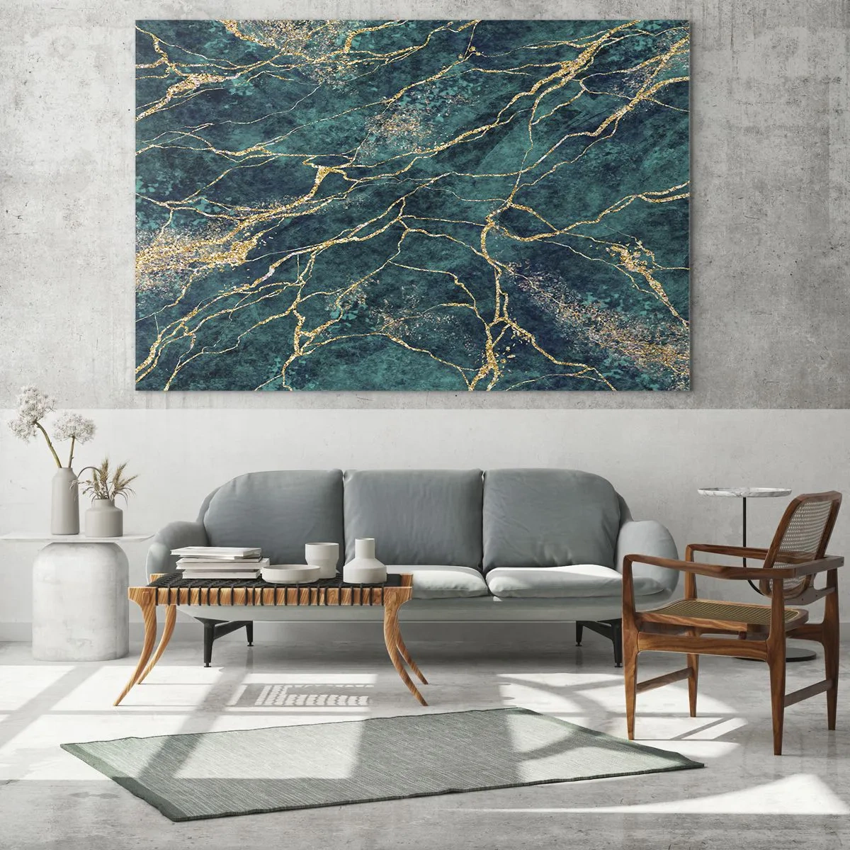 Tablou pe sticlă - Filon de aur - 140x50 cm