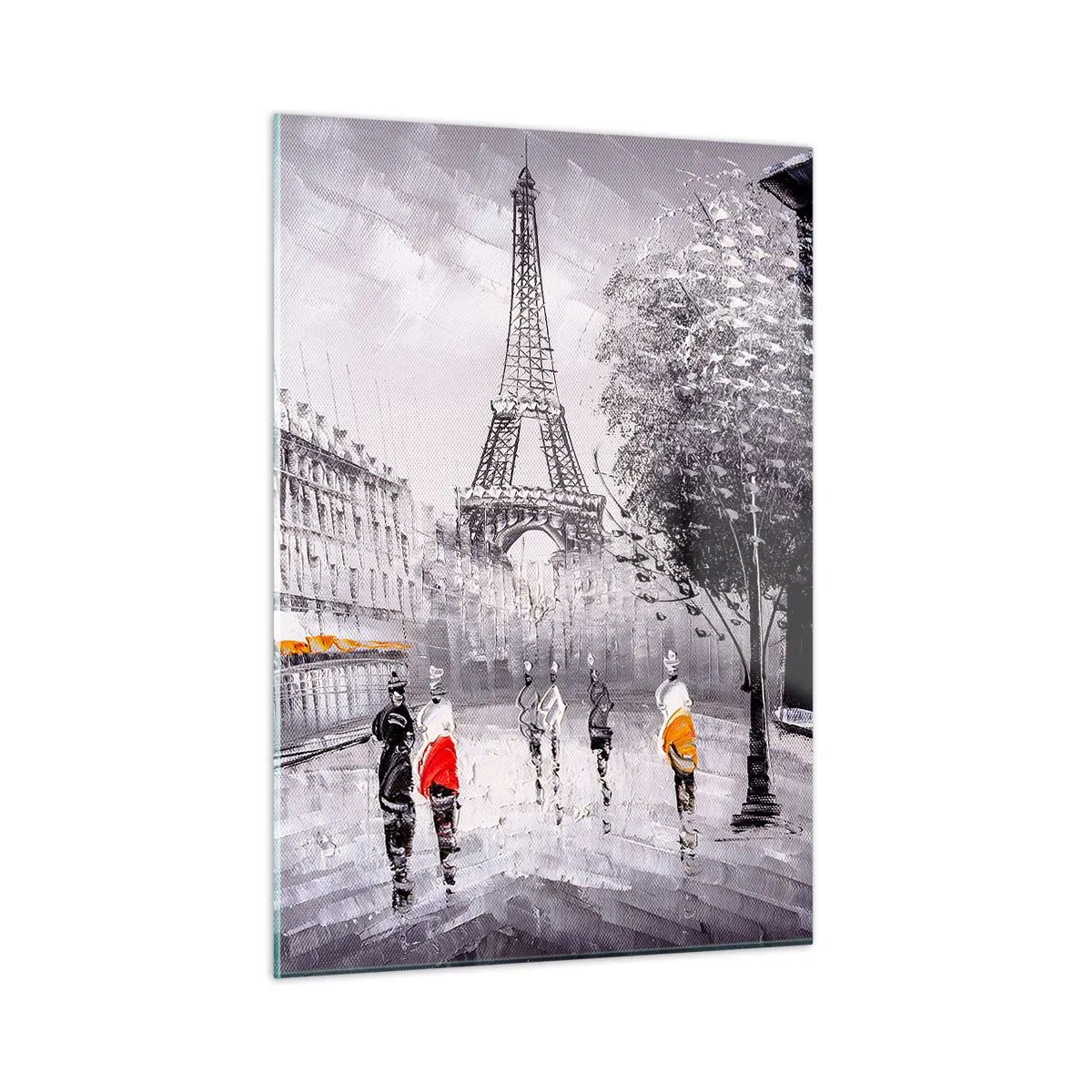 Tablou pe sticlă - O plimbare pariziană - 50x70 cm