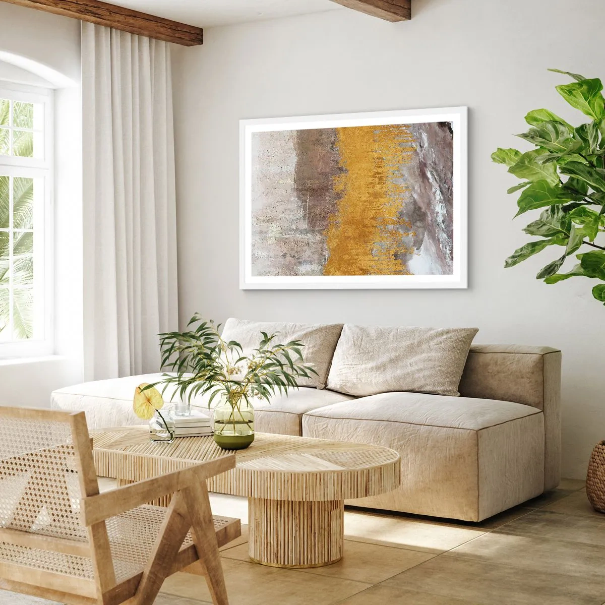 Poster în ramă albă - O suflare de aur - 70x50 cm