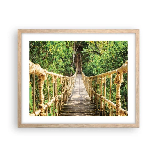 Poster în ramă de stejar deschis - Suspendat în verde - 50x40 cm