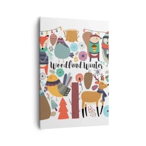 Tablou pe pânză - Un Crăciun de basm în pădure - 70x100 cm