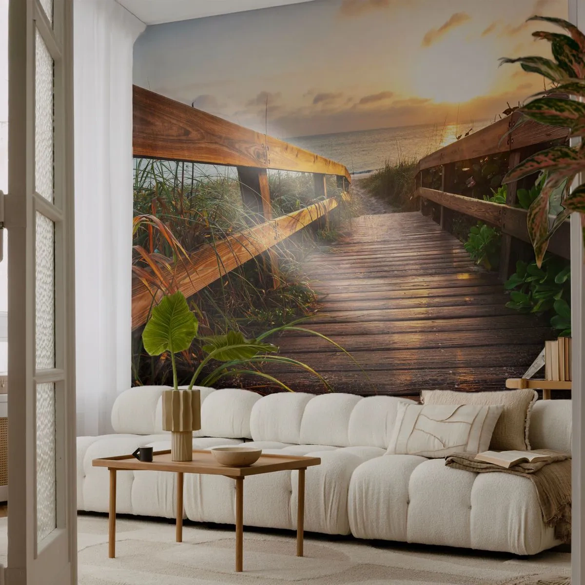 Tapet Premium Canvas - Și direct la țărm - Peisaj, Mare, Pod de lemn - 250x175 cm