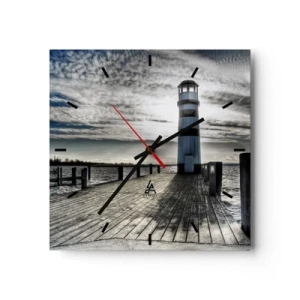 Ceas de perete - Ceas pe sticlă - Marinari, abia aștept să vă văd - 30x30 cm