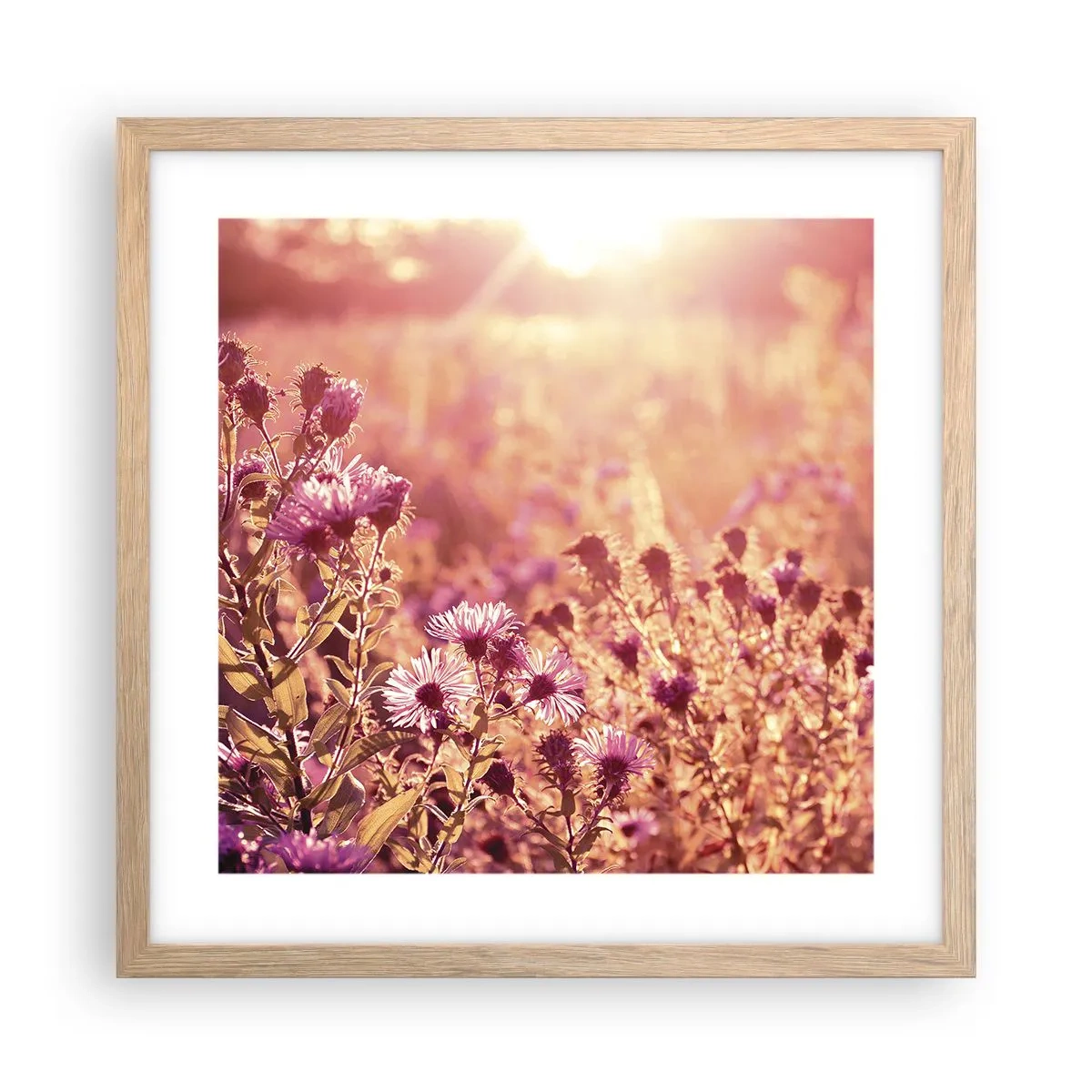 Poster în ramă de stejar deschis - Înainte ca vara să plece - 40x40 cm