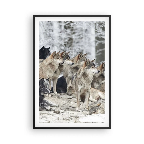 Poster în ramă neagră - Familie și prieteni - 61x91 cm