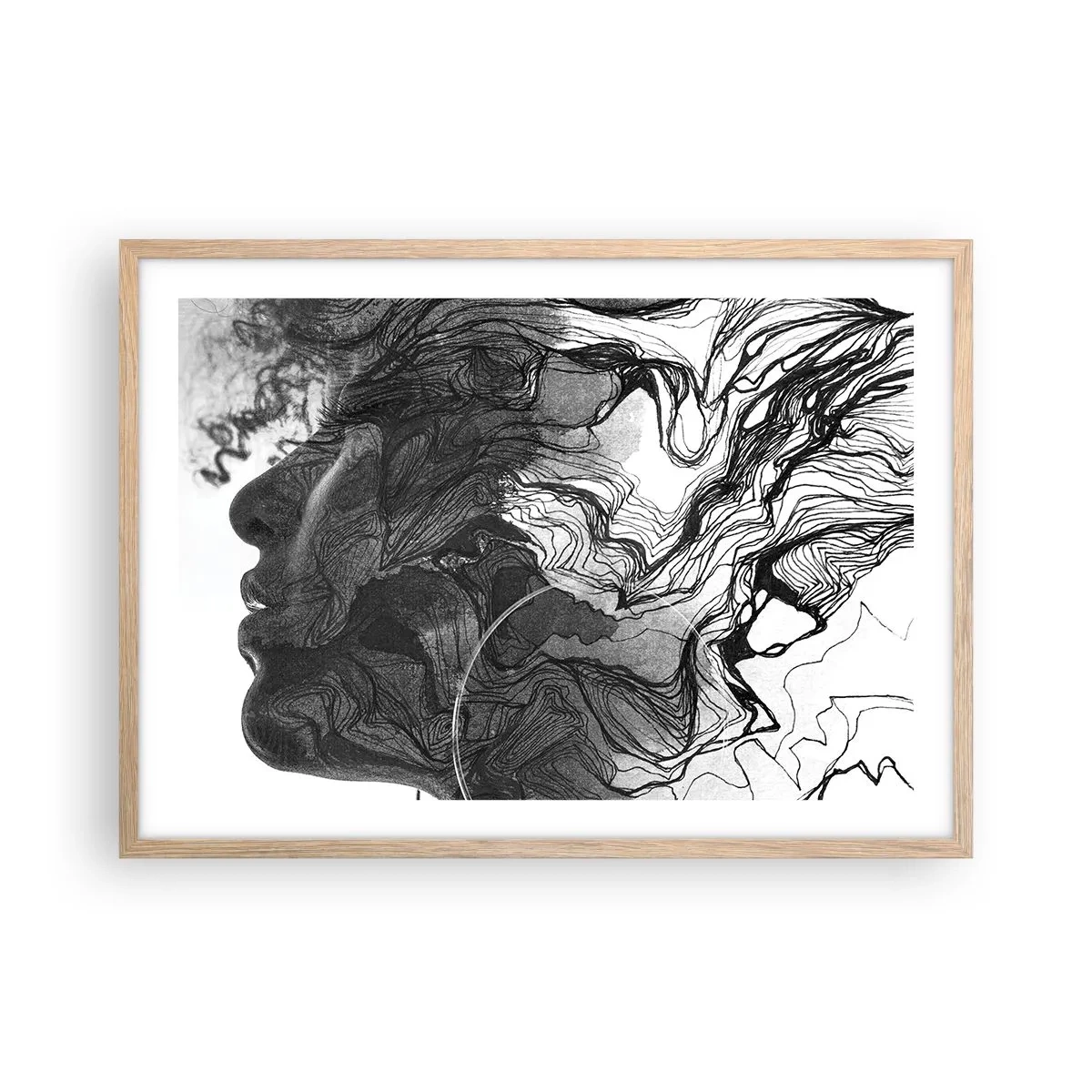 Poster în ramă de stejar deschis - Încurcată în vise - 70x50 cm