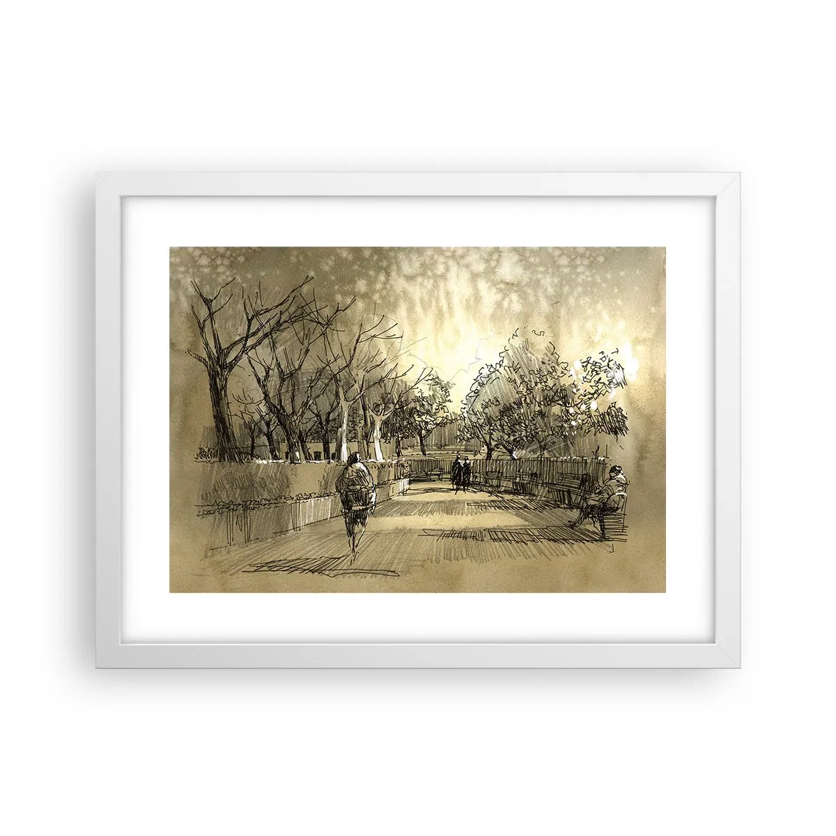 Poster în ramă albă - Un moment reținut cu pene - 40x30 cm