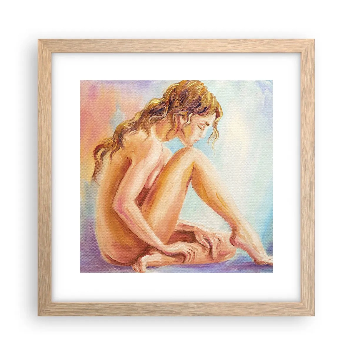 Poster în ramă de stejar deschis - Gest de tinerețe - 30x30 cm